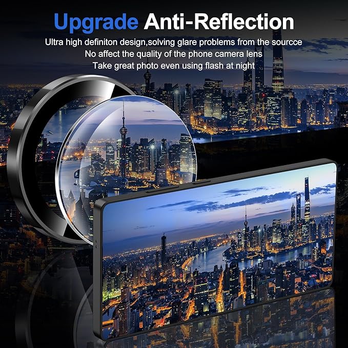 for Samsung Galaxy S25 Ultra Camera Lens Protector, Individual Metal Ring Tempered Glass Lens Cover, [Strong Adsorption] Scratch Resistant Ultra-Thin HD Clear Lens Cover, 1 Set-Black Ring