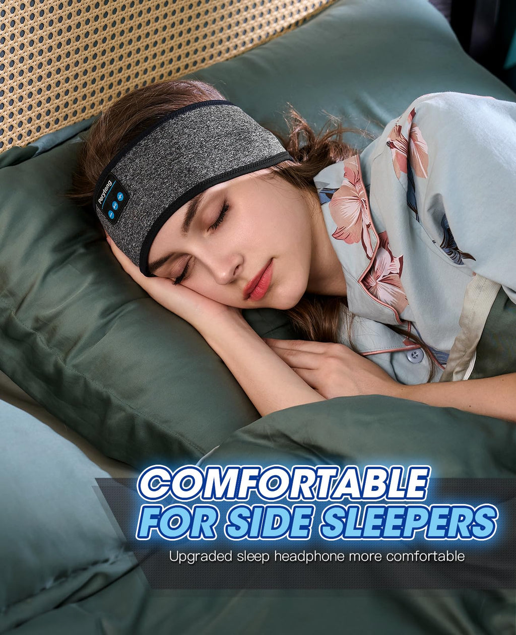 Perytong Sleep Headphones Bluetooth 5.4 Headband - Sleeping Headphones with Ultra-Thin Stereo Speakers for Side Sleepers - Wireless Music Earphones Headband for Sports, Workout, Jogging, Yoga, Travel