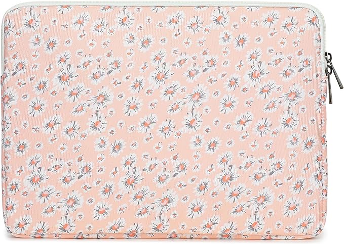 Canvaslove Pink Chrysanthemum Laptop Sleeve Case Bag Cover with Pocket For MacBook Pro 16 and 16 inch HP Lenovo Dell ASUS Acer Notebook Computer