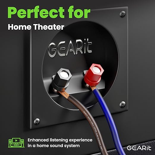 GEARit Speaker Wire 14 Gauge, Speaker Cable 100ft for Car Audio, Home Theater, CCA(Black Blue)
