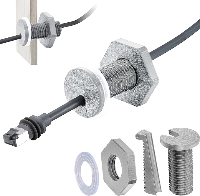 RV Cable Passthrough for Starlink mini, RV Cable Grommet Compatible with Starlink, Ethernet, Coax, Water-Resistant and Anti-Drop RV Cable Routing(Gray)