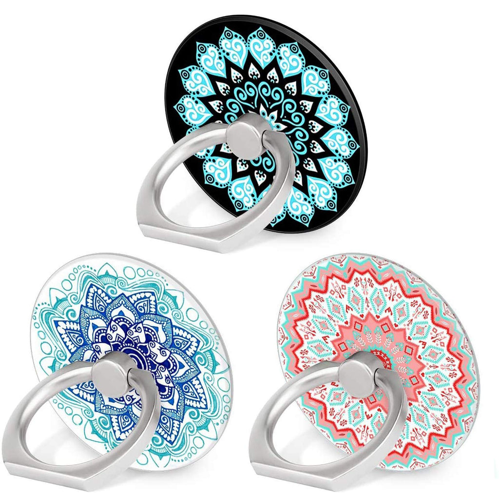 Bonoma Phone Ring Stand Holder,3-Pack 360 Degree Rotation Mandala