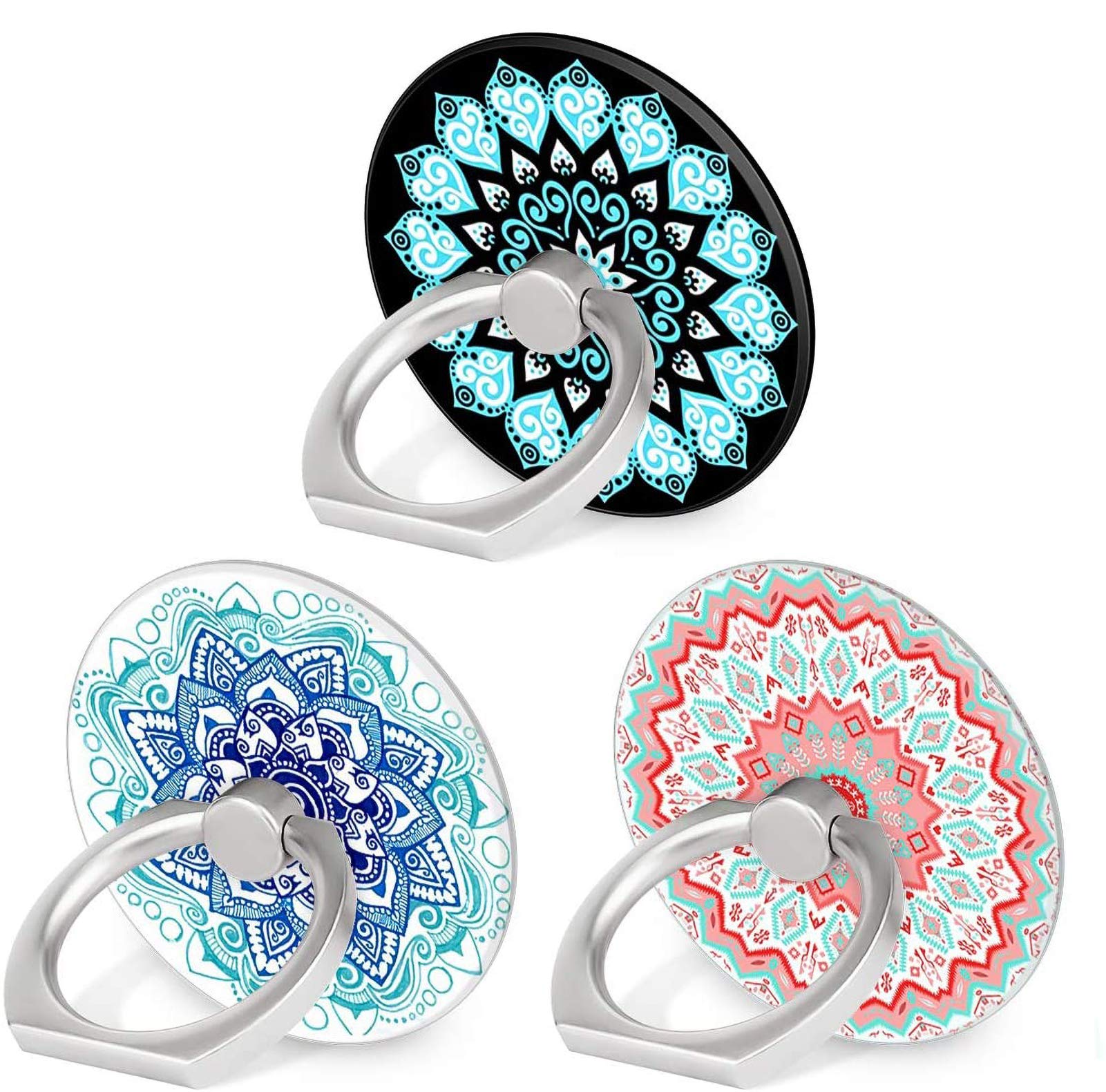 Bonoma Phone Ring Stand Holder,3-Pack 360 Degree Rotation Mandala