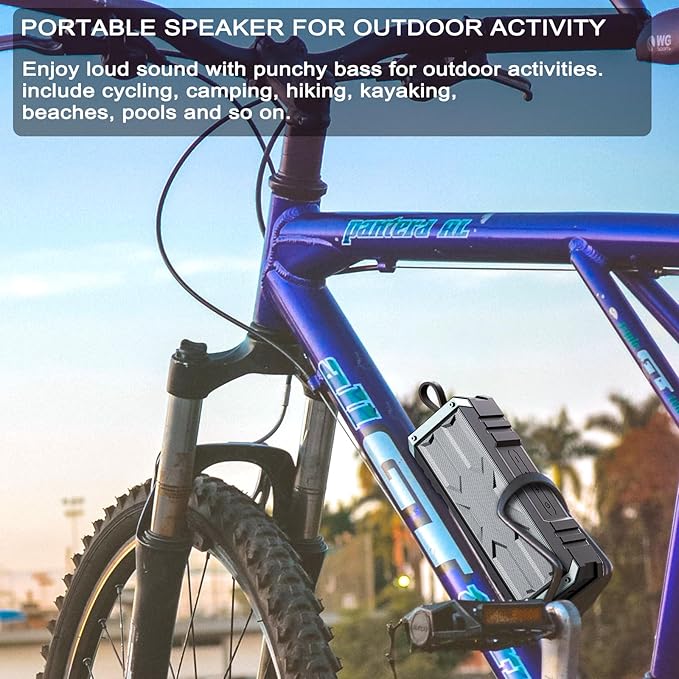 comiso Bluetooth Speaker, 5.3 Rugged Portable Speaker with 20W Stereo Sound, Speakers Bluetooth Wireless IPX7 Waterproof, 24H Playtime, Small Speakers with Deep Bass for Home, Outdoor, Beach, Travel