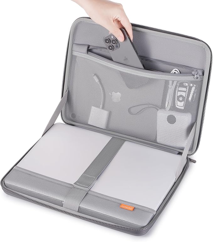 DOMISO 15.6 inch Laptop Sleeve with Handle Shockproof Waterproof EVA Protective Case for 15.6" Yoga 720 IdeaPad 310 320 ThinkPad T570/Legion 5 Gen 6/HP Envy 15/15.6" Notebooks, Dark Grey