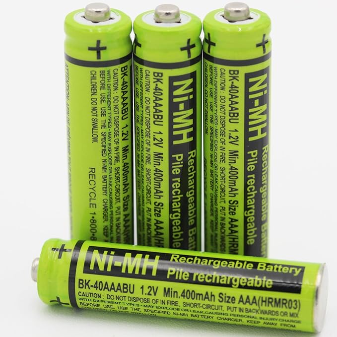 4-Pack BK-40AAABU 1.2V 400mAh Replacement Battery Pack for Panasonic Cordless Phone Handset BK40AAABU