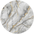 ITNRSIIET Round Mouse Pad with Stitched Edge Premium-Textured Waterproof Non-Slip Rubber Base Desktop Protection Mat Diameter 8.7 inches, Gray Marbling