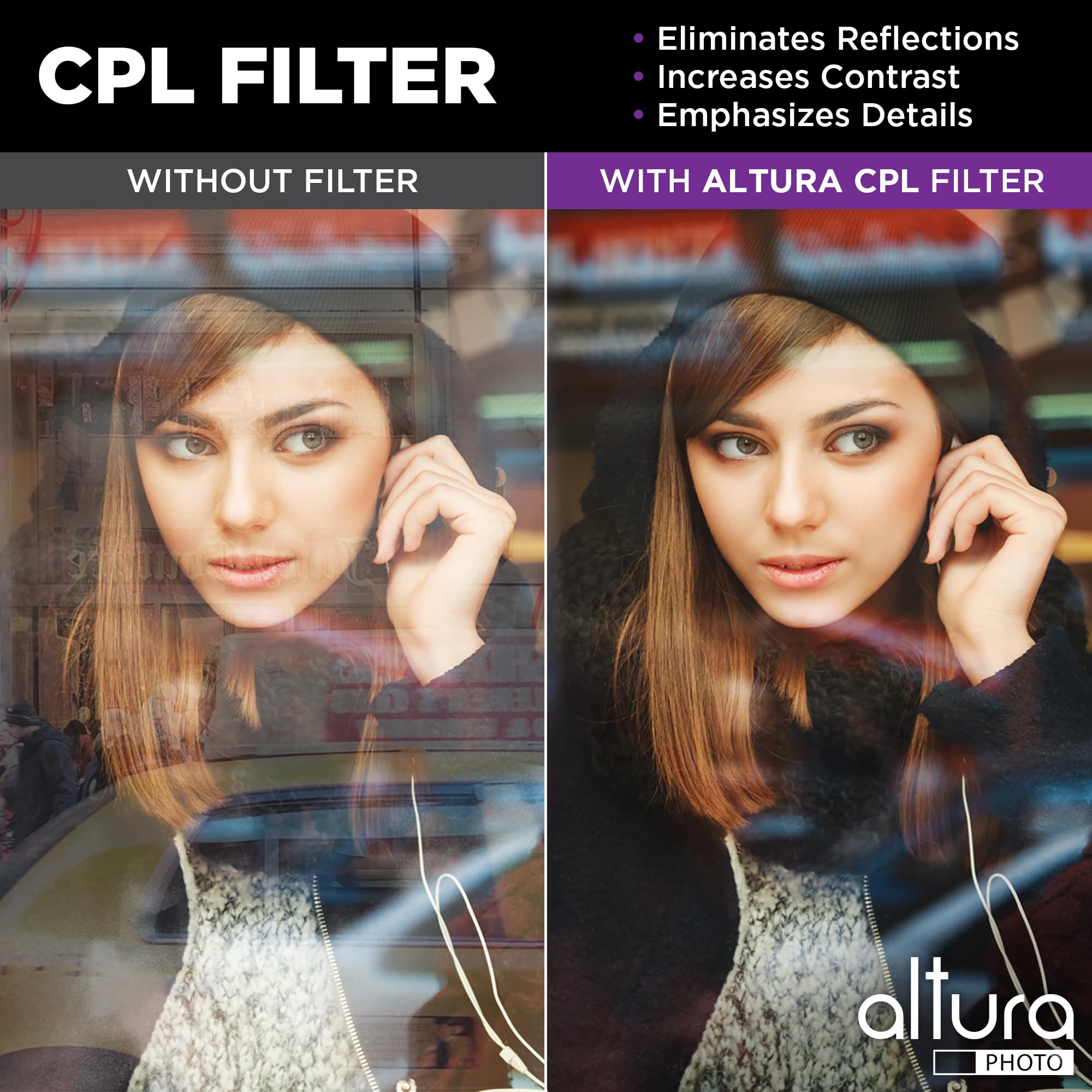 Altura Photo 52mm Camera Lens Filter Kit, UV, Polarizing & ND with Case