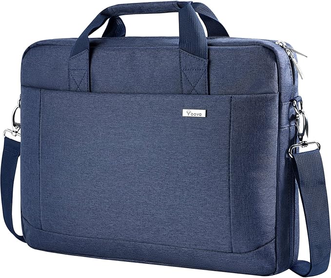 Voova Laptop Bag Case 15 15.6 16 Inch, Computer Sleeve Messenger Bag with Shoulder Strap Expandable Waterproof Business Briefcase for Men Women to Work Travel School, Fit 14-16 Inch Laptop, Blue