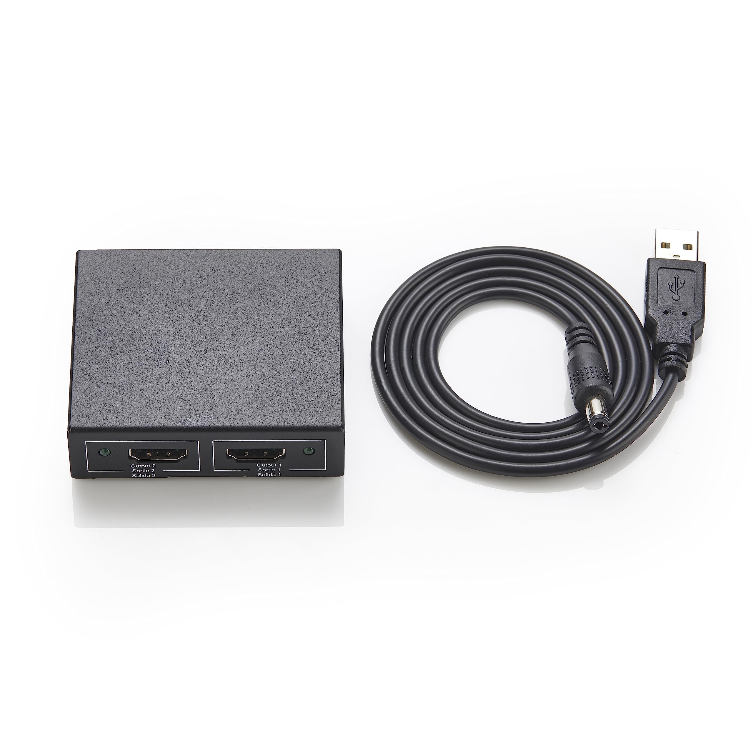 Amazon Basics HDMI Splitter 1 in 2 Out for Dual Monitors, 4K@30Hz, 1080P, Mirror Only, Black