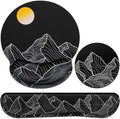 Ergonomic Keyboard Wrist Rest, Mouse Pad with Wrist Rest Black, Gaming Mousepad with Wrist Support, Memory Foam Wrist Rest Set for Computer Keyboard, Funny Cute Office Desk Accessories