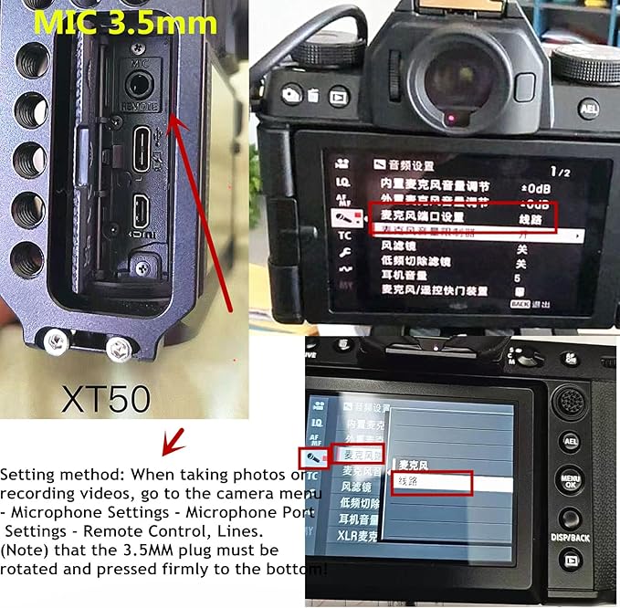 RC301-3.5mm for Fuji GFX100II/GFX100 RF xs10 XT50 Cable Shutter Release Cable Cameras Remote Control Camera Button Accessories Small Style Device 4.9ft Length Anti-Shake Camera cableT200/XE4