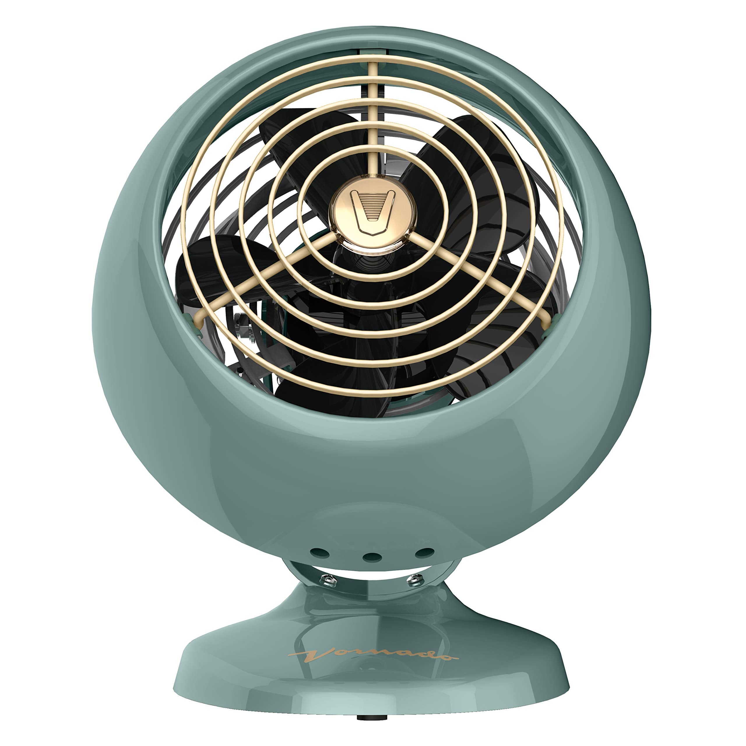 Vornado VFAN™ Mini Classic Vintage Metal Desk Fan, 2-Speed, Adjustable Tilt, Personal Air Circulator for Bedroom, Office, Dorm Room, Portable Quiet, Vintage Green