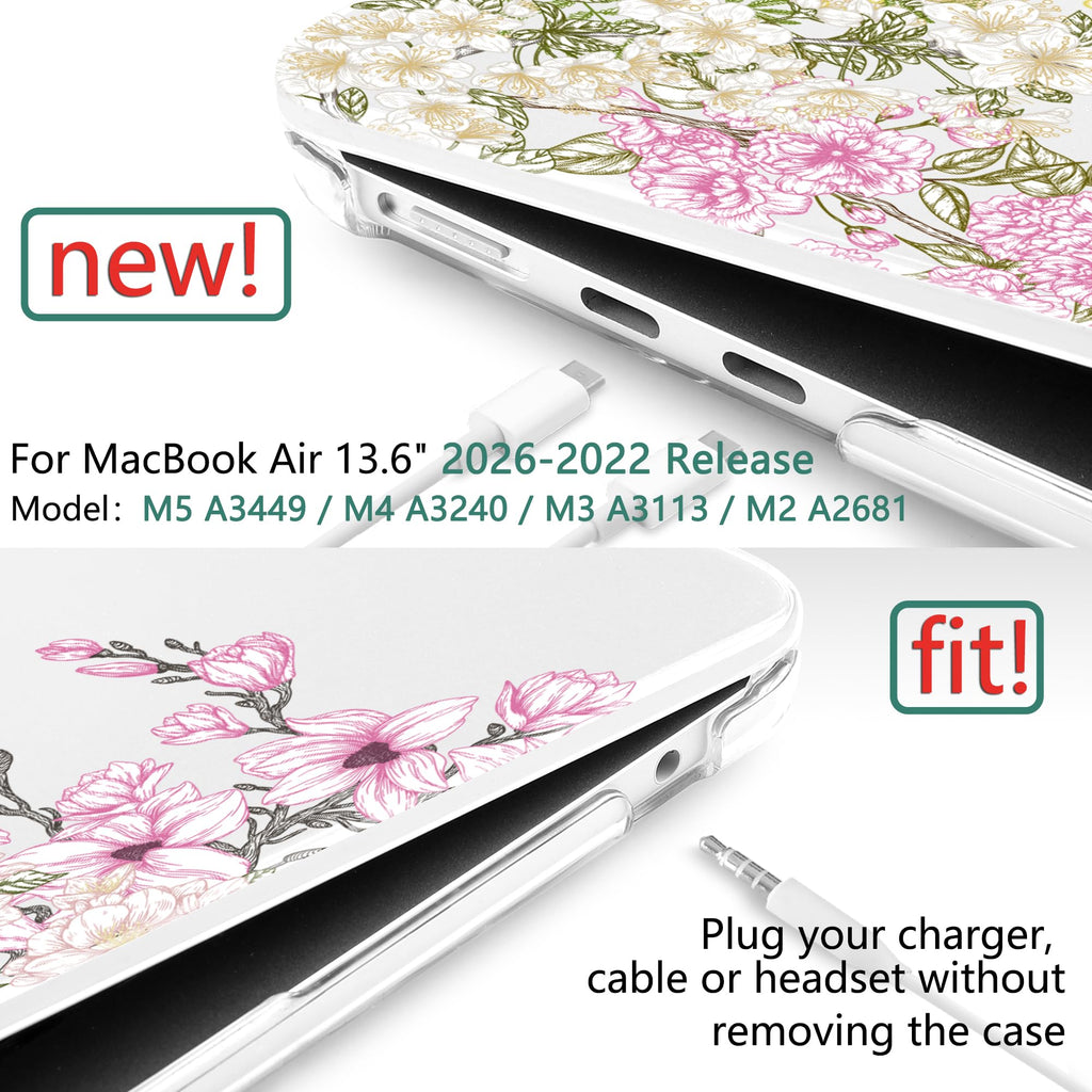 TWOLSKOO Compatible with MacBook Air 13 inch Case M5 2026 M4 2025 M3 M2 2024-2022 A3449 A3240 A3113 A2681, Plastic Hard Shell & Keyboard Cover for MacBook Air 13.6 inch Case, Mobilnoe