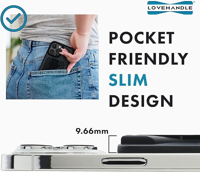 LoveHandle PRO MagSafe Compatible Magnetic Phone Grip w/Kickstand - Mount, Strap and Stand for Smartphone and Tablet - MagSafe Ring Included - Fits All Devices - Solid Lavender