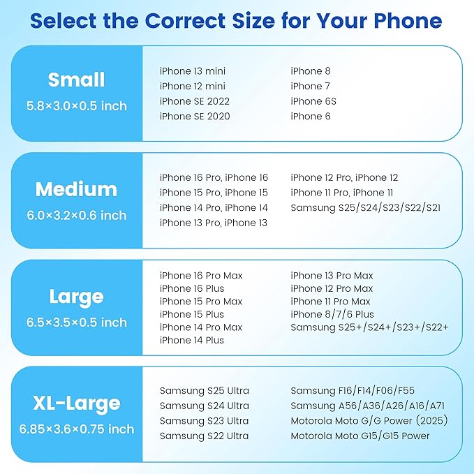 Mopaclle Nylon Phone Holster with Belt Clip for iPhone 17 Pro / 17, iPhone 16 Pro 16,15 Pro 15, iPhone 14, 14 Pro,13 Pro,Samsung Galaxy S25 S24 S23, S22,S21,Premium Cell Phone Belt Holder Pouch Cover