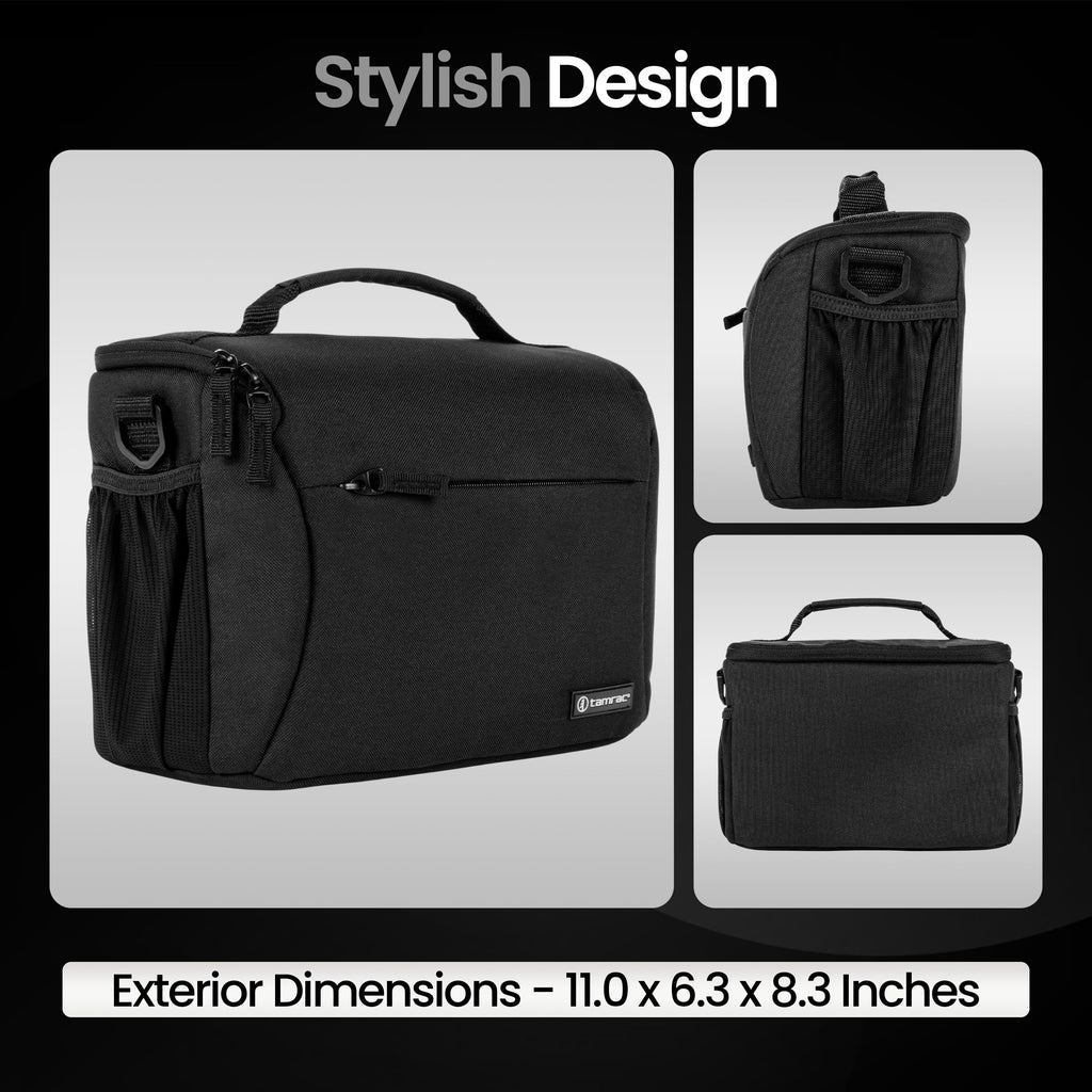 Tamrac Jazz 50 v2.0 Camera Bag for Photographers, Camera Case for Photography Accessories, Shoulder Bag for DSLR and Mirrorless Cameras, Crossbody Camera Bag, Travel Camera Carrying Case – Black