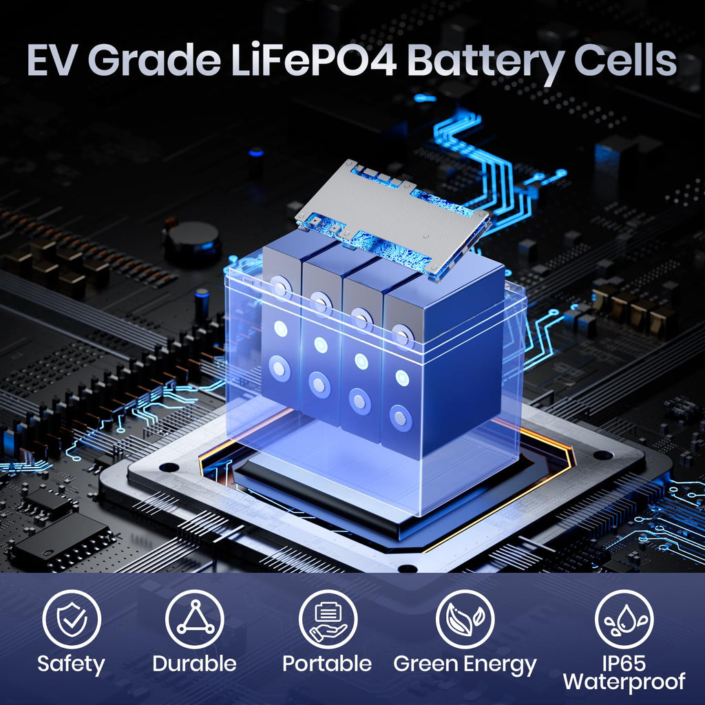 Timeusb 12V 100Ah RV LiFePO4 Lithium Battery- BCI Group 24, Deep Cycle LiFePO4 Battery Built-in 100A BMS, 1280Wh, Max.15000 Cycles, 10-Year Lifespan for RV, Solar, Trolling Motor, Marine
