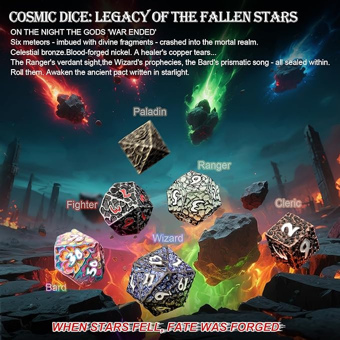 Haxtec Metal DND Dice Set Polyhedral D&D Dice Compatible with Dungeons and Dragons Gift TTRPG Antique Bronze Metal Dice