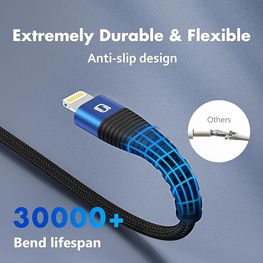 3 Pack iPhone Charger 10FT [Apple MFi Certified] Long USB to Lightning Cable Fast Charging Cord Braided Compatible with iPhone 14/Pro/Pro Max/Plus, 13,12,11,8,7,6,6s, X/XR/XS/SE, iPad/iPod/AirPods