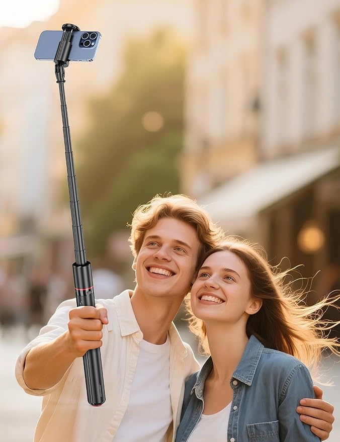 68" Automatic Tripod, Auto-Open Phone Tripod Stand with Magnetic Remote, All-in-1 Extendable Selfie Stick Travel Tripods for Cell Phone 360° Rotate Stable iPhone Selfie Stick for Video Recording