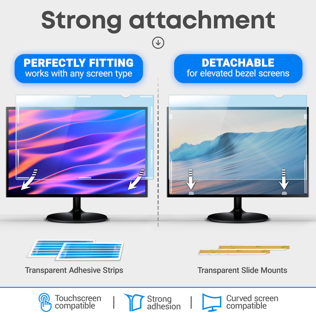 VINTEZ 23.8 inch Blue Light Blocking Screen Protector Panel for 16:9 Widescreen Computer Monitor and Laptop - PC Anti-UV Eye Protection Filter Film - Anti-Scratch Diagonal Frame Shield [1 Pack]