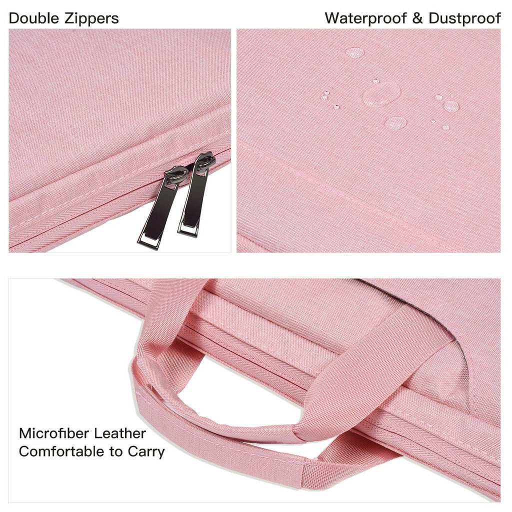 15.6 Inch Laptop Sleeve TSA Case Women Ladies Bag for Macbook Pro 16" M5 M4 M3 M2 M1, Lenovo Ideapad 15.6", HP Envy/Victus 15.6, Dell Inspiron 15, Acer Aspire/Nitro 15, ASUS MSI Macbook 15 Case, Pink