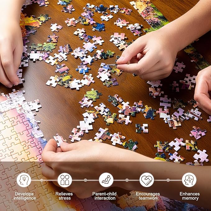 Custom Photo Puzzle – Personalized Jigsaw Puzzle from Your Photos in 200/300/500/1000/1500 Pieces – Custom Puzzle Gift for Families, Pets, Weddings, Anniversaries, Adults and Couples(200-horizontal)