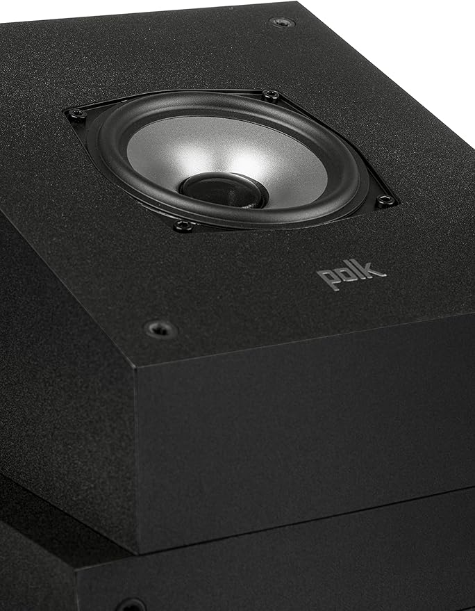 Polk Monitor XT90 Hi-Res Height Speaker Pair for 3D Sound Effect - Dolby Atmos-Certified, DTS:X and DTS Virtual:X Compatible 4" Dynamically Balanced Woofer, Midnight Black