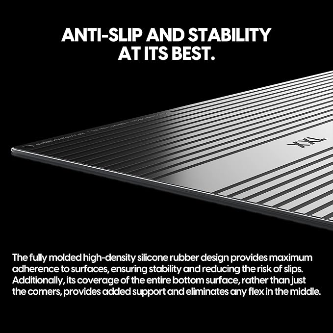 Pulsar - Superglide Premium Glass Mouse Pad XXL ALUMINO-Silicate Glass Surface Anti-Slip Fully Molded high-Density Silicone Rubber 38.5in x 16.5in (XXL, White)