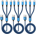 MPATIBY Multi Charging Cable(3Pack 4FT), 3 in 1 Charging Cable for Multiple Devices, USB-A Multi Charger Cord with Type-C, Micro USB and IP Port for iPhone 16/15/14/13/iPad/Android/Tablets and More