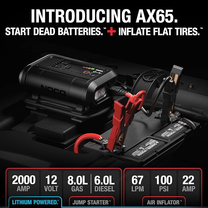NOCO Boost Air AX65 2000A 12V Jump Starter, Air Compressor & Tire Inflator