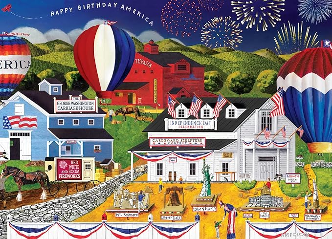 Masterpieces - 500 Piece Jigsaw Puzzle, Large EZ Grip Shapes, 4th of July, Fun for Adults, Seniors, Family, Kids, 19.25" x 26.75"