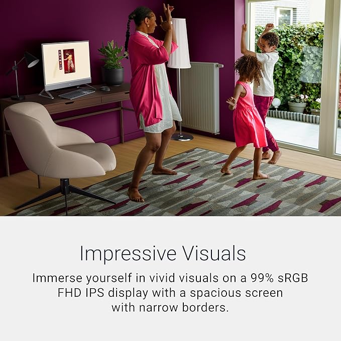 Dell 24 All-in-One Desktop ec24250-23.8-inch FHD Touch Display, Intel Core 5 Processor 120U, Intel Graphics, 16GB DDR5 RAM, 512GB SSD, Windows 11 Home, Onsite Service+6 Months Retail Migrate - White