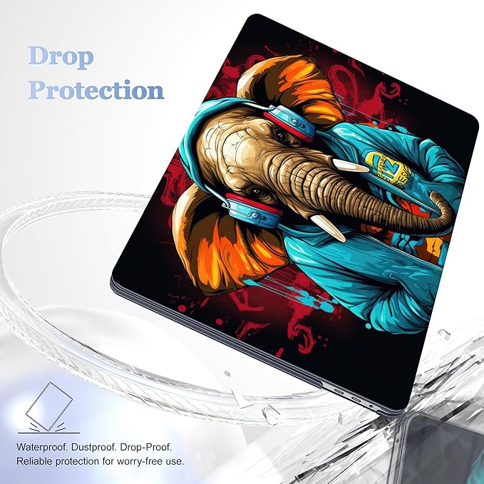 for MacBook Pro 16 inch Case 2019 2020 Release Model A2141, Plastic Hard Shell Cover with Keyboard Cover & Screen Protector for MacBook Pro 16 inch with Touch Bar & Touch ID, Elephant Hoodie