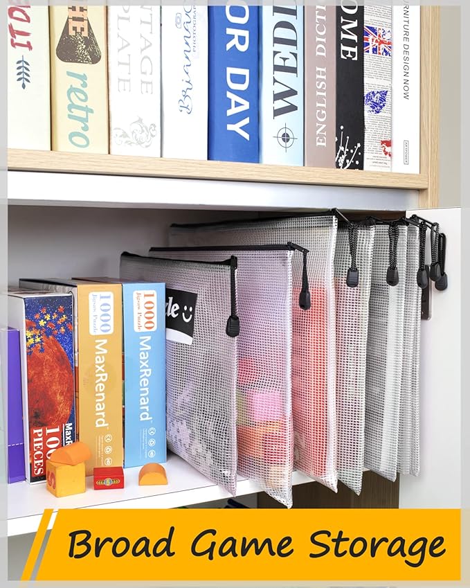 SUNEE Mesh Zipper Pouch 11x16 in (Black, 30 Packs), Large Mesh Zipper Pouch Bags for School Office Supplies, Puzzles & Games, Travel Accessories, Waterproof Zipper Pouches for Organizing
