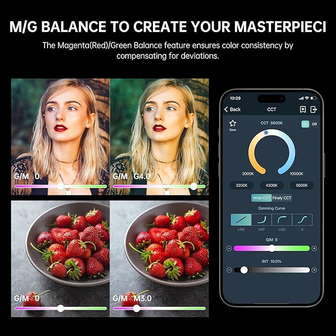 GVM RGB 300W Video Light Kit with Parabolic Softbox and Stand, Photography Lighting for Camera Studio Recording with Bowen Mount, COB Film Light with APP&DMX, Aluminum Alloy, 2000-10000K, CRI 97+
