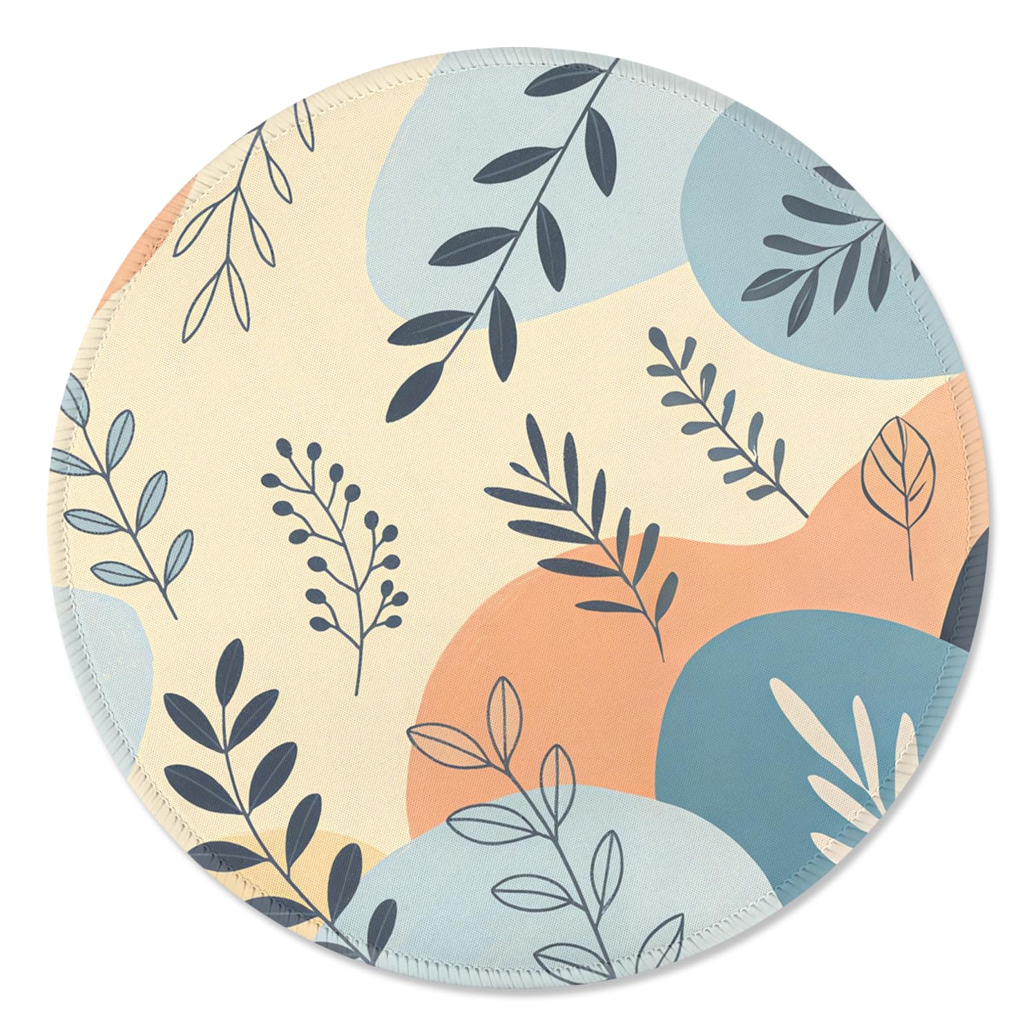ITNRSIIET Mouse Pad Non-Slip Rubber Base Smooth Surface Stitched Edges Waterproof Durable Compatible with All Mice for Office & Gaming, Desk Accessory, Diameter 8.7 inch, VividFoliage