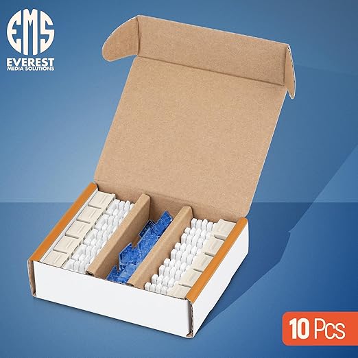 Everest 90° Angled RJ45 Cat5e Keystone Jacks 10-Pack in Light Almond - Slim Profile Female RJ45 Connectors - Cat 5e Keystone Jack - Compatible with 90° Angled Speed Termination Tool - easyJACK