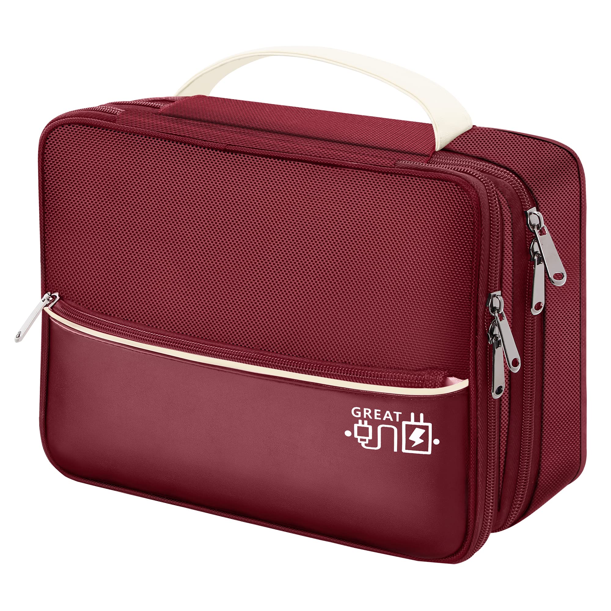 SELLYFELLY Electronics Travel Organizer, Double Layer Cable Organizer Bag Watreproof Electronics Accessories Storage Bag for Cord, Charger, Phone, Power Bank, Hard Drive