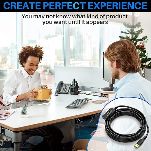 USB 3.0 Active Extension Cable 25 Feet, Long USB Type-A Male to Female Extender Cord, Built-in A Signal Booster Smart Chip, 5Gbps Transfer, for Printer, Xbox, Webcam, VR, Hard Drive, USB Hub and More