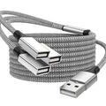 3.3FT USB A Male to 3 Female Extension Cable, USB Splitter 1 in 3 Out Support Charging and Data Transfer for Printer/Keyboard/Flash Drive/PlayStation/Laptop/LED Etc(Silver)