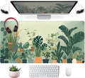 Gardener Mousepad Nature Desk Mat Green Desk Pad Cute Office Decor Mouse Pad Aesthetic Mousepad Plant Deskmat, XXL Large Extended Gaming Deskpad Laptop Keyboard Mouse Mat for Girl 31.5x15.75 in