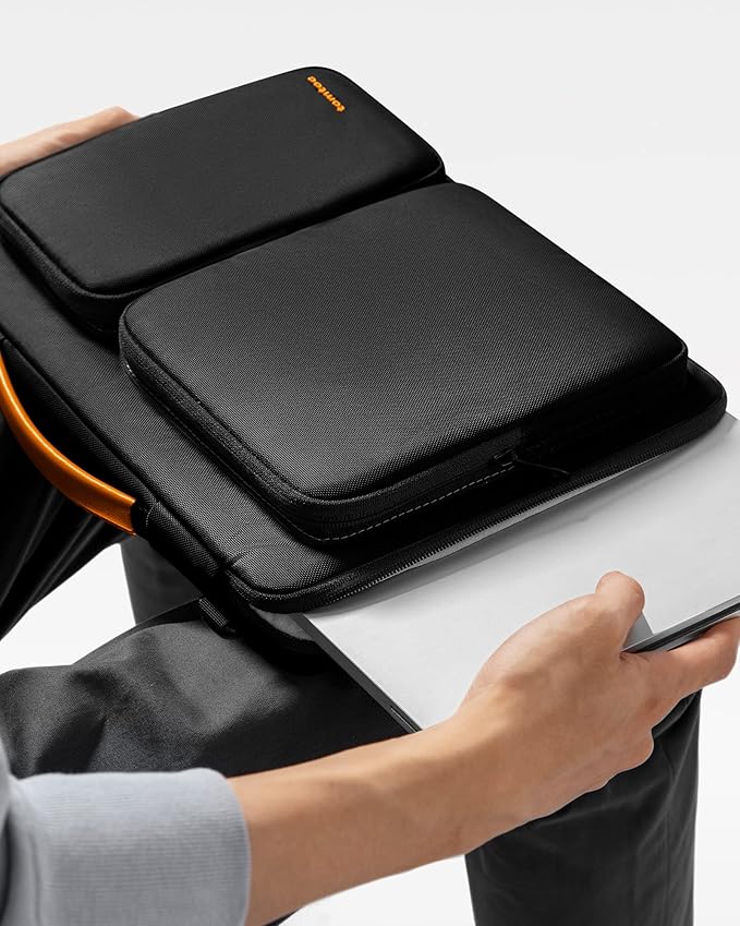 tomtoc 360° Protective Laptop Shoulder Bag for 15.6 Inch Laptop, Fit Acer Aspire 3/5/7, Dell Inspiron/XPS, ASUS ROG/TUF, Lenovo ThinkPad L/E/T/P/V, Waterproof Accessory Case