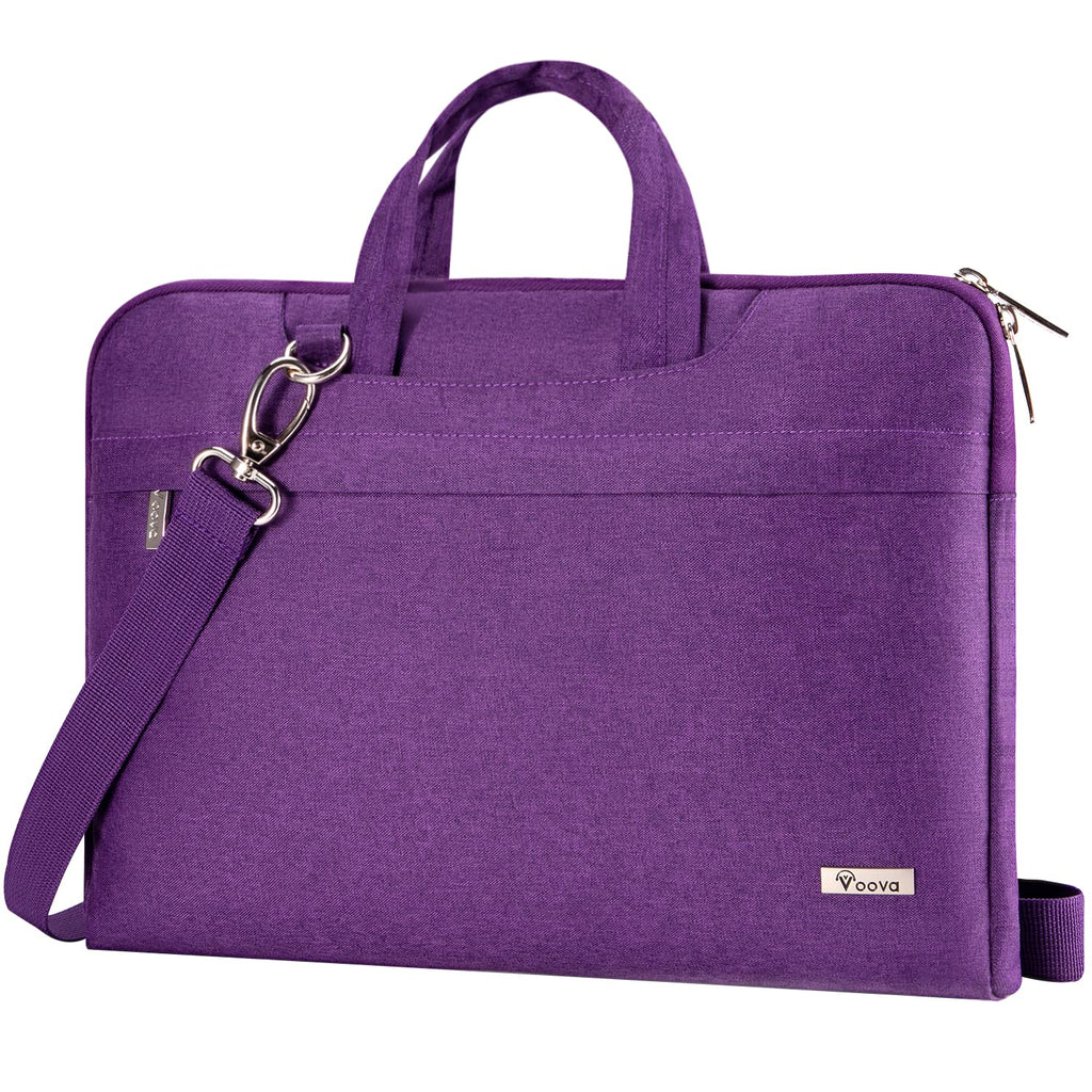 Voova Laptop Bag 15.6 Inch for Women, Waterproof Computer Sleeve Carrying Case with Shoulder Straps & Handle Compatible with Macbook Air 15, MacBook Pro 15/16, 15-16 Inch Hp Dell Lenovo Asus, Purple