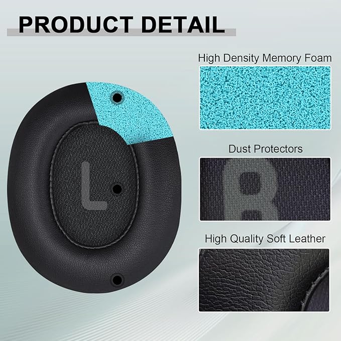 Replacement Ear Pads for JBL Tune 700(700BT)/710(710BT)/720(720BT)/750(750BT,750BTNC)/760(760NC)/770(770NC) Headphones, Headset Ear Cushions, Headset Earpads, Ear Cups Cover-Black