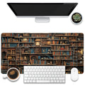 KOAIWPAE Desk Pad, Fantasy Shelves Desk Mat, Shelves Full of Books Large Gaming Mouse Pad for Desk, 31.5"x15.7" Extended Big Computer Keyboard Mouse Pad with Non-Slip Base and Stitched Edge