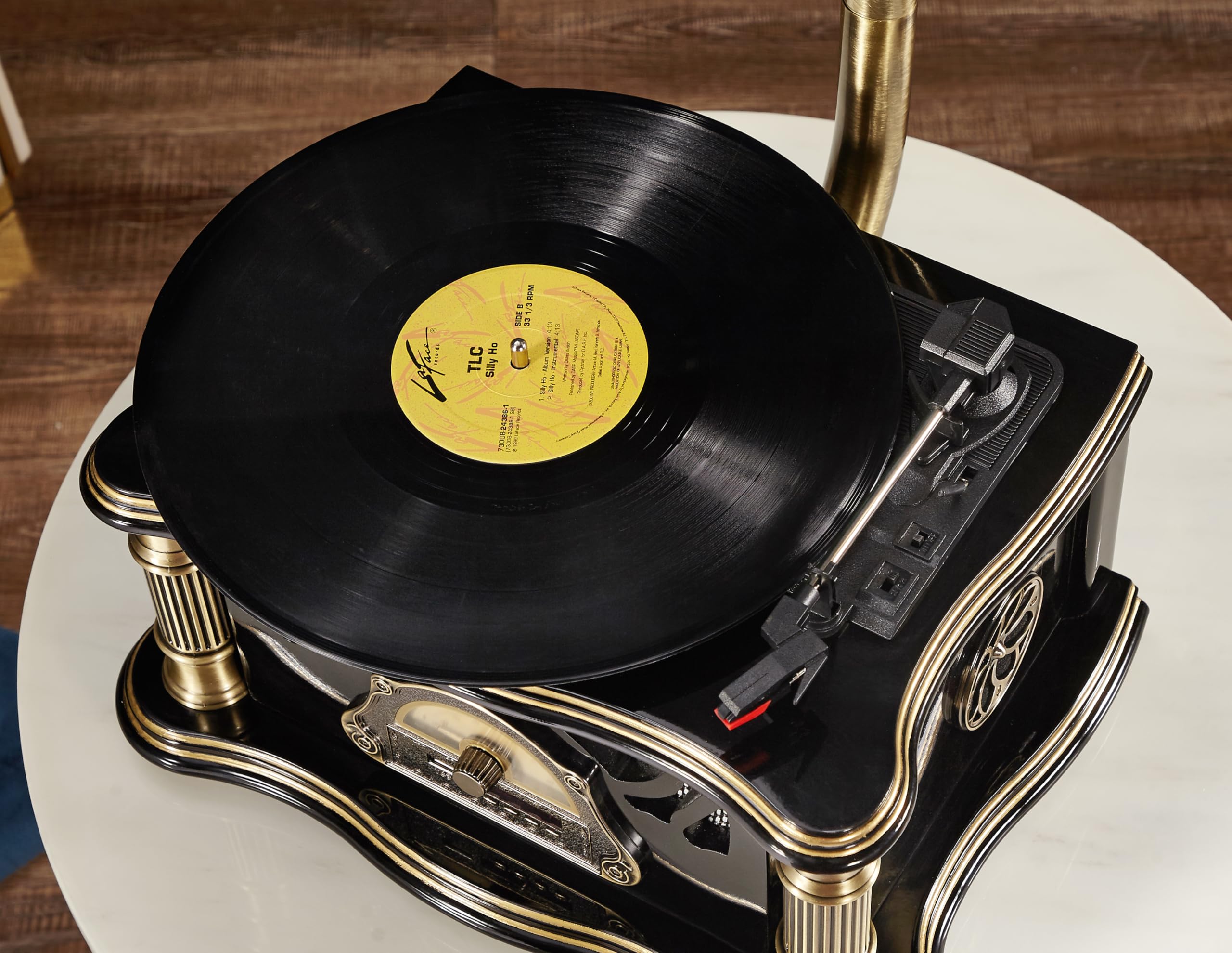 HZLSBL Vintage Gramophone with Bluetooth Input Vintage Record Players
