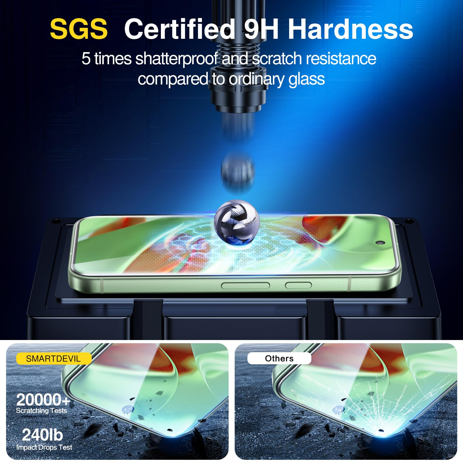 SMARTDEVIL [3+1 Pack Tempered Glass for Google Pixel 9 Screen Protector