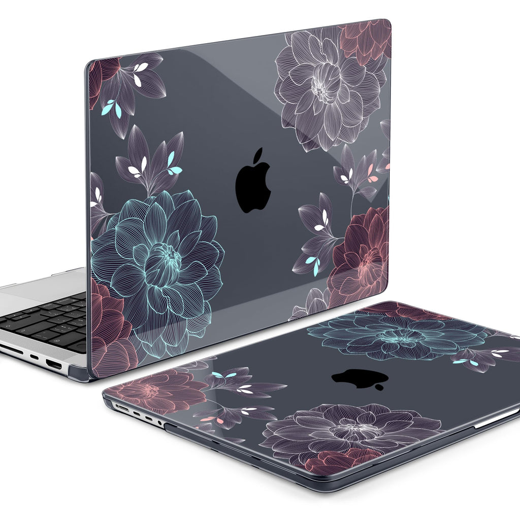 DONGKE Compatible with MacBook Pro 16 Inch Case (2026-2021 Release, M5 M4 M3 M2 M1 Pro/Max Chip), Plastic Hard Shell Cover with Keyboard Cover & Screen Protector for MacBook Pro 16", Dahlia Flowers